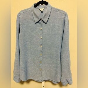 Orvis blue button down top size Large